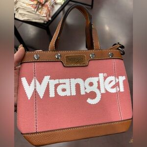 Wrangler Pink and Brown Mini Tote Purse